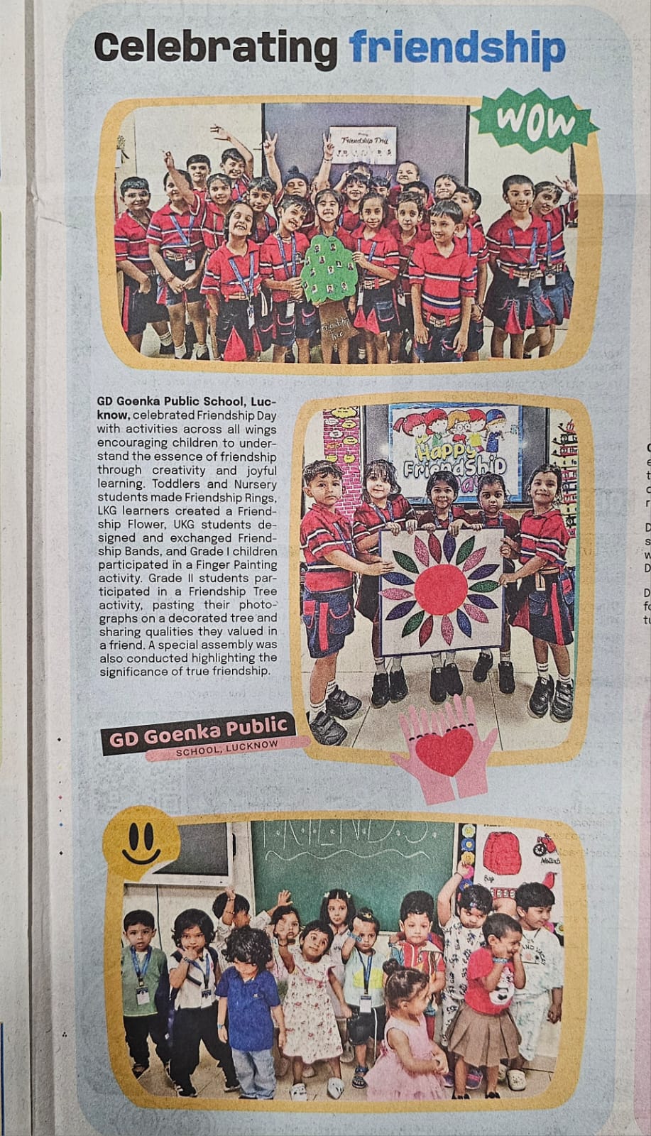 Celebrating Friendship Through Creativity and Joy at GD Goenka Public School img 1